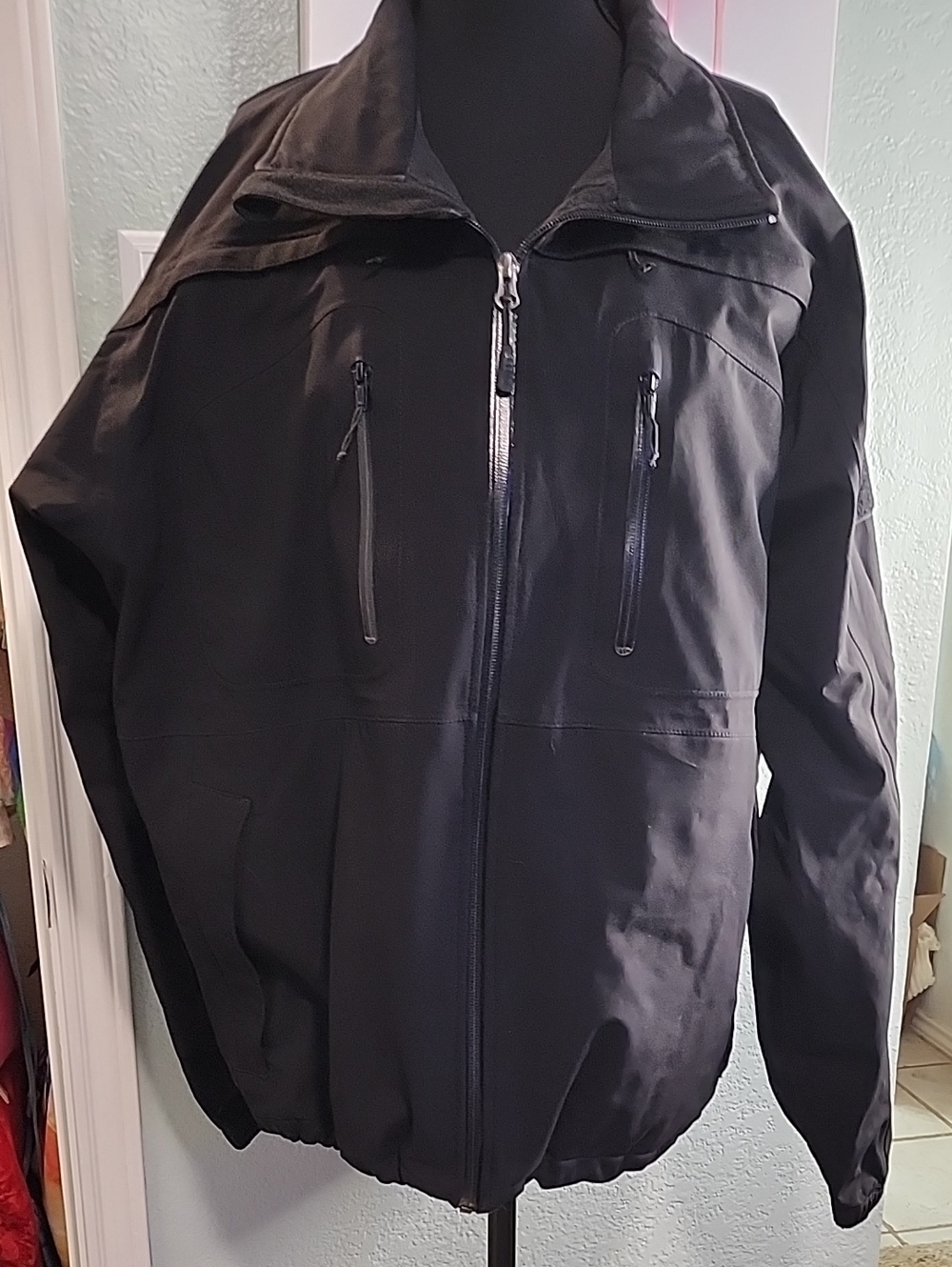 5.11 Tactical Black Tactical Windbreaker with Zip Chest Pockets